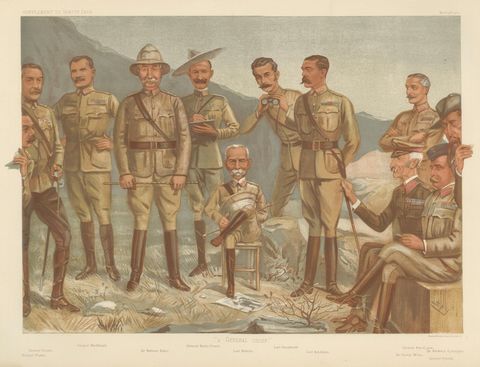 Vanity Fair Military Chromolithograph, Lord Roberts & Generals, Boer War, 1900, close-up 1