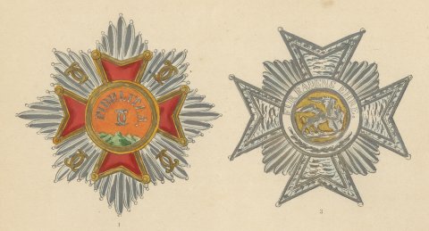 Orders of Baden, Order of Fidelity Insignia, Plate VII, Wood Engraving, 1844, close-up 1