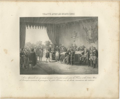 Treaty of Peace with the United States, 1800, Antique Madou Lithograph, 1827, view 2