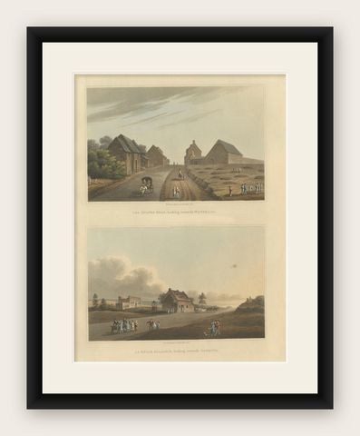 Napoleon’s Battlefields: Views of Les Quatre Bras and La Belle Alliance, 1815, shown framed