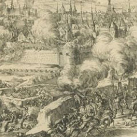 Rare Print of the Siege of Doornik Between the English and French Armies, c.1680, close-up 3