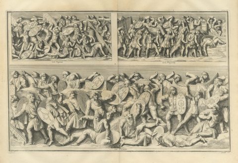 Roman Assault on Walls with Ladders, Trajan's Column, Montfaucon, 1722
