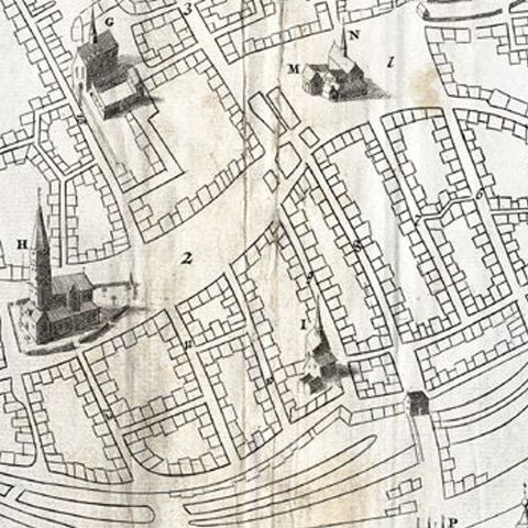 Antique Map of the Siege of Groningen by Le Clerc, 1730, close-up 2