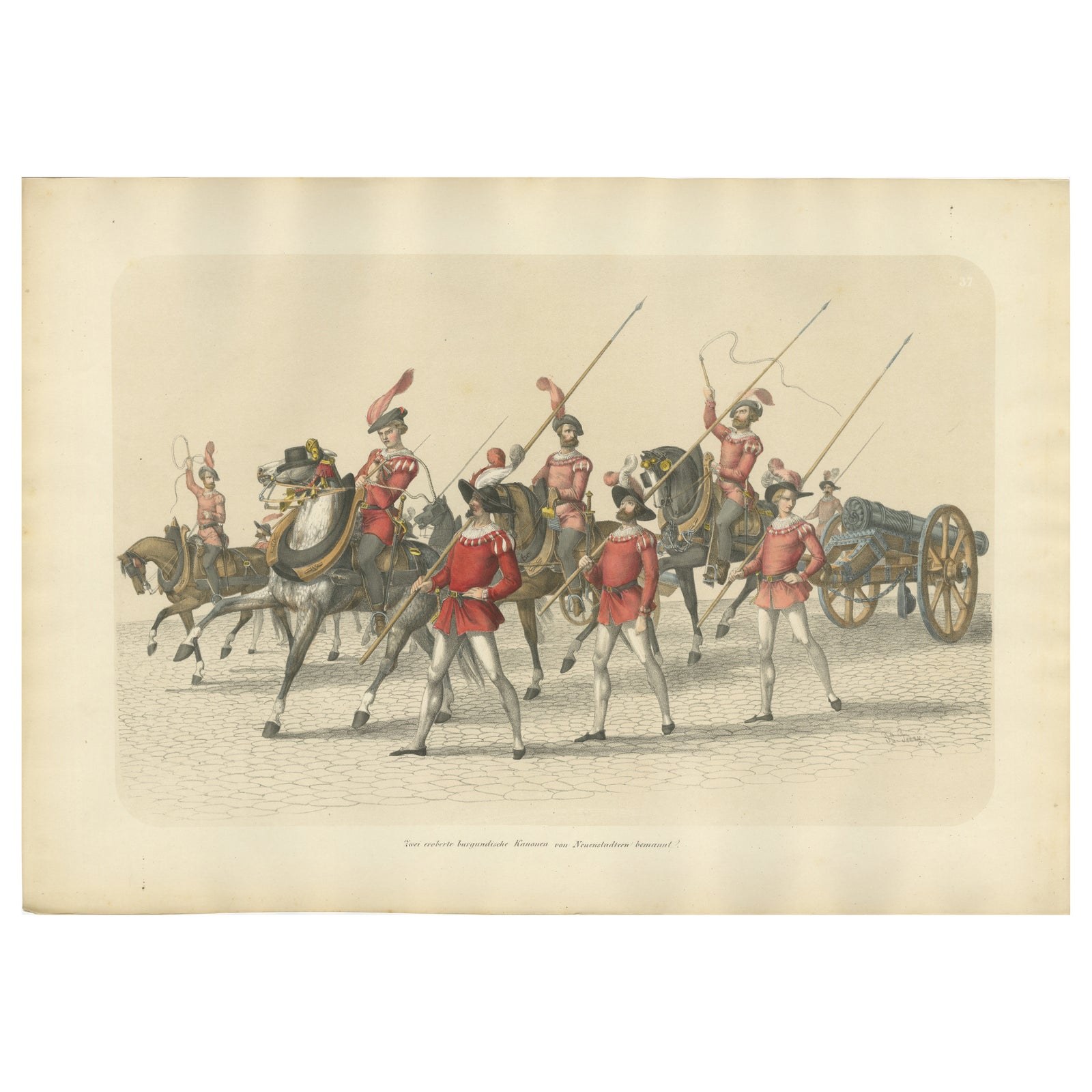 1855 Swiss Victory Parade, Captured Burgundian Cannons in Triumphal Procession
