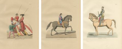 Medieval Italian Equestrian Figures & Tournament Judges, Bonnard 1860 Set, view 2