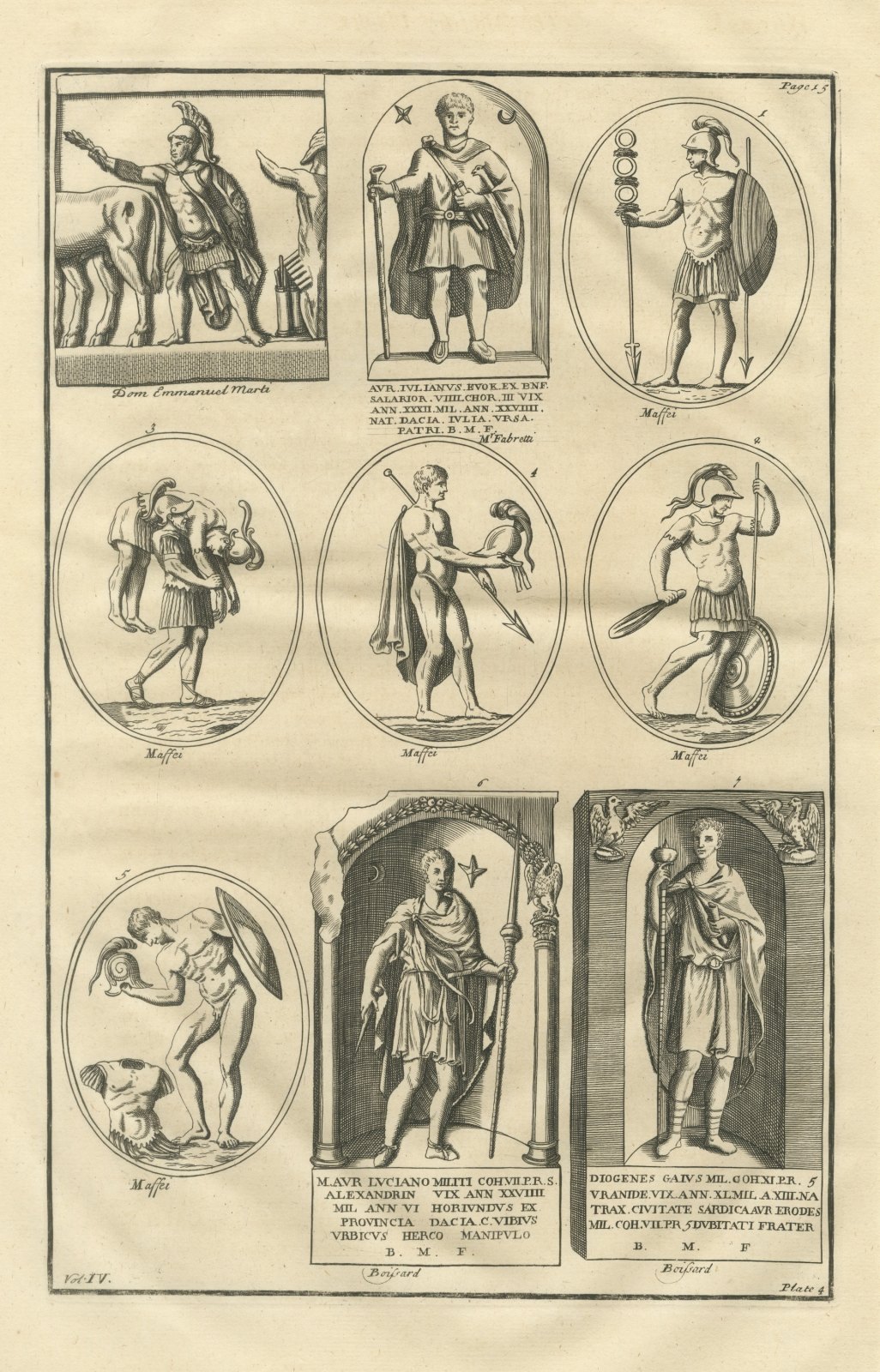 Roman Soldiers on Engraved Gems and Inscribed Tombstones, Montfaucon, 1722
