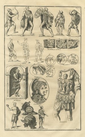 Barbarian Warriors of the Antonine Column, Helmets and Gems, 1722