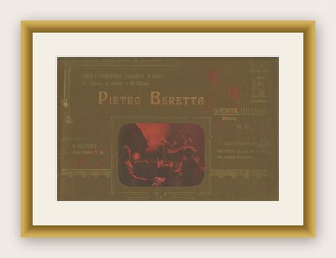 Antique Brochure Weapon Catalogue for Pietro Beretta, Published in 1906, shown framed