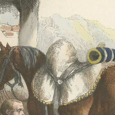Polish Chevau-Léger of the Imperial Guard, Napoleonic Cavalry Print, 1843, close-up 3