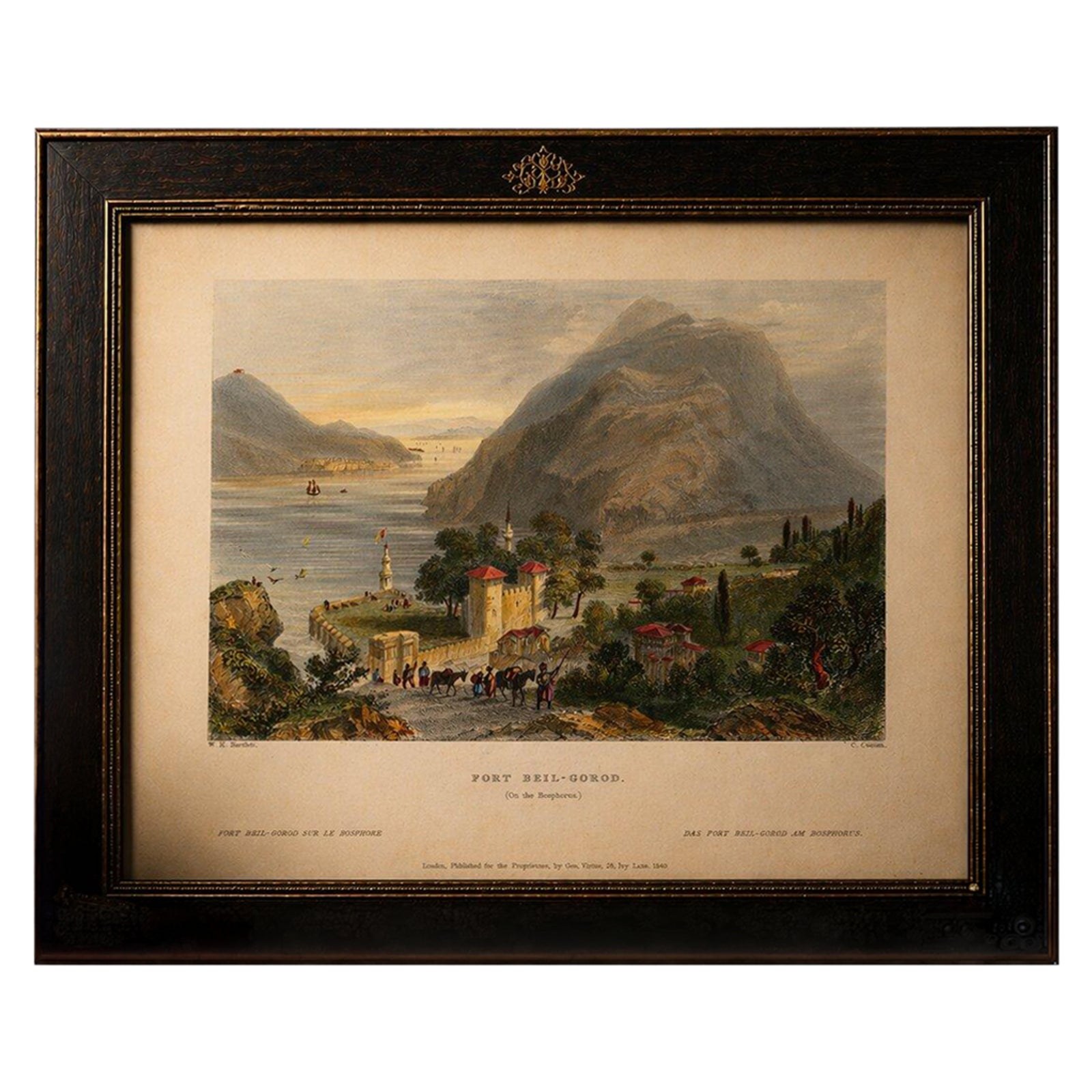 Antique Bosporus View with Beil-Gorod Fort, Bartlett Constantinople, ca.1839
