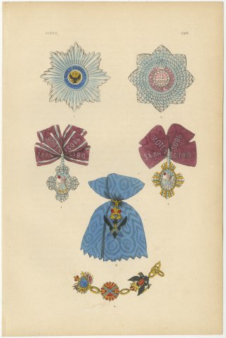 Orders of Russia, Saint Andrew and Saint Catherine Insignia, Plate LXIV, 1844, view 2