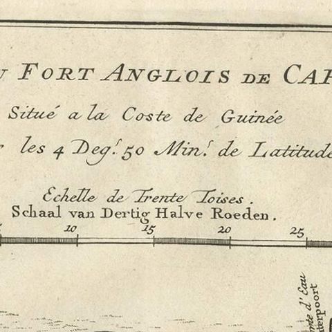 Antique Print of the English Fort of Cap Corse 'Africa' by J. van Schley, 1760, close-up 1