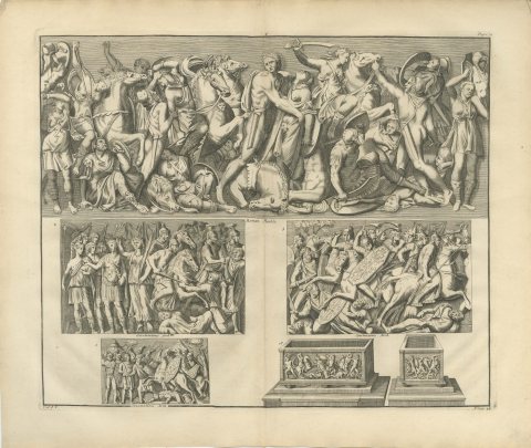 Roman Cavalry Battle Reliefs from Constantine's Arch, Montfaucon, 1722, view 2