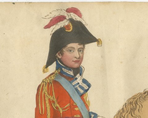 Lord Hill, Lieutenant General, Riding a Pale Chestnut Horse, 1815, close-up 1