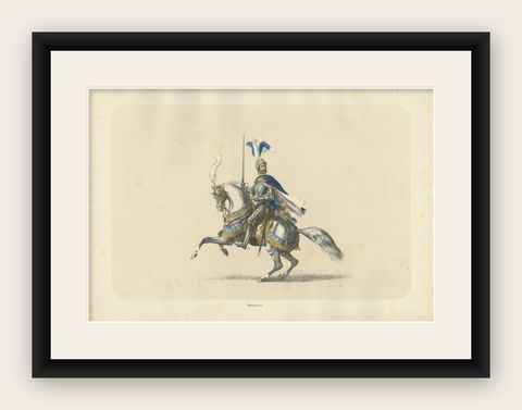 Festival Cavalcade, The Waldmann Knight in Majestic Parade, Published in 1855, shown framed