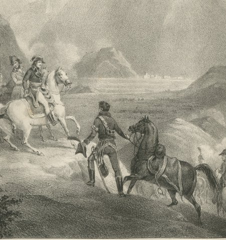 Battle of Rivoli, Alvinzy Defeated, Antique Madou Lithograph, 1827, close-up 3
