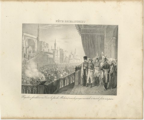 Festival of the Prophet's Birthday, Cairo, Antique Madou Lithograph, 1827, view 2