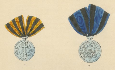 Russian Medals, Alexander I Medal and Service Bars, Plate LXX, 1844, close-up 1