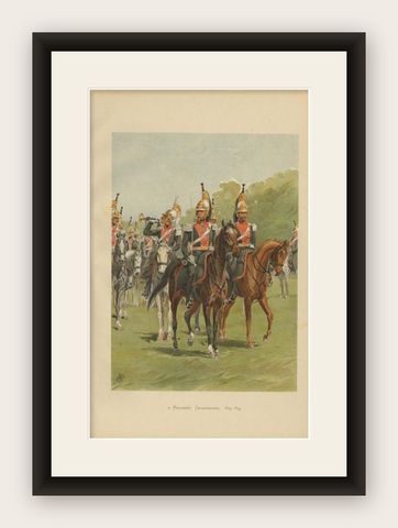 Antique Print of a Dutch Regiment Dragonders 1849-1854, Published in 1900, shown framed