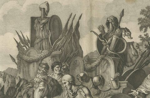 Military Procession with Spoils of War After Gerard de Lairesse Rossetti, ca1700, close-up 1