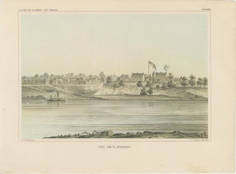 Fort Smith, Arkansas, Rare 19th Century Lithograph of Frontier History, 1856, view 2