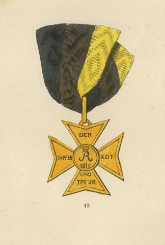 Württemberg Campaign Medals, Paris 1814, Plate LXXXVIII, Wood Engraving, 1844, close-up 2
