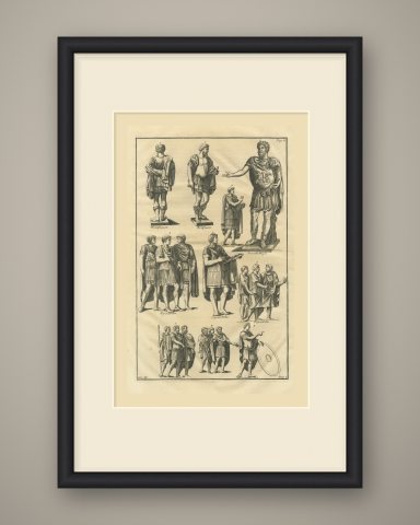 Roman Officers from Trajan's Column and Constantine's Arch, 1722, shown framed