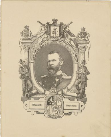 Prince Luitpold of Bavaria, Original Antique Military Engraving, circa 1880