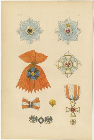 Orders of Prussia, Black Eagle and Red Eagle Insignia, Plate LX, 1844, view 2