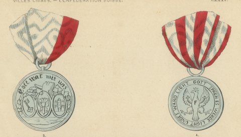 Free Cities and Swiss Confederation Medals, Plate LXXXV, Wahlen, 1844, close-up 1