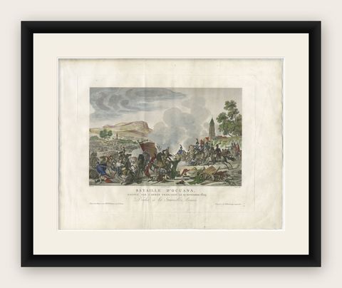 Battle of Ocana 1809, Napoleonic Wars Grand Armée Scene, shown framed