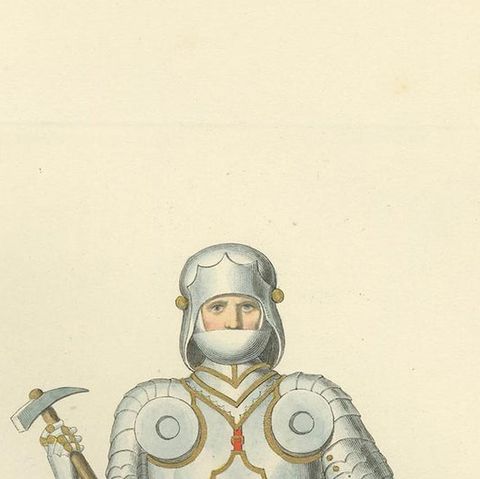 Antique Print of Guillaume de Bibra in Military Costume by Bonnard, 1860, close-up 1
