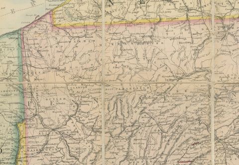 American Civil War “Seat of War” Map, Published Just After Bull Run, 1861, close-up 1