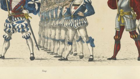 The Cantons of Zug and Bern, A Display of Swiss Military and Civic Pride, 1855, close-up 1