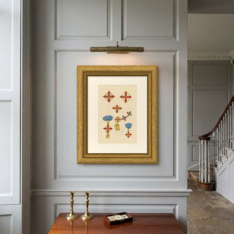 Orders of Parma, Constantinian Order of Saint George, Plate LI, 1844, shown framed on a wall