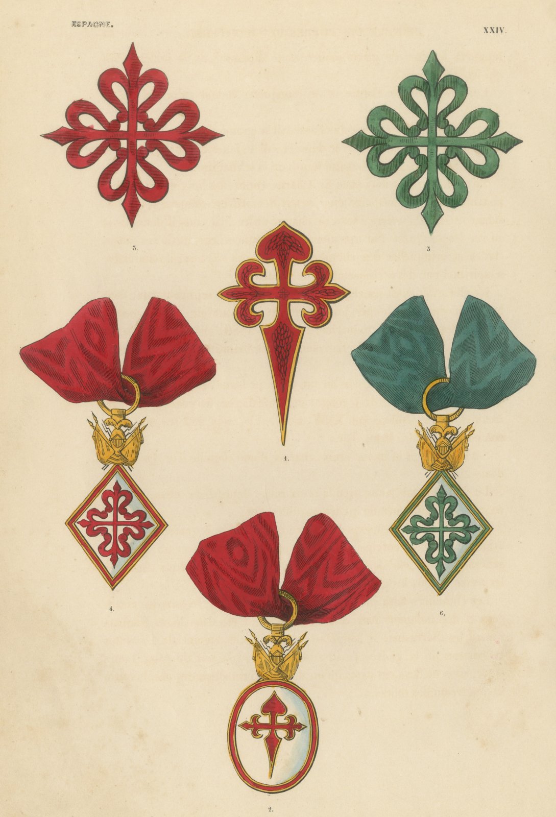 Orders of Spain, Santiago, Calatrava and Alcántara, Plate XXIV, 1844