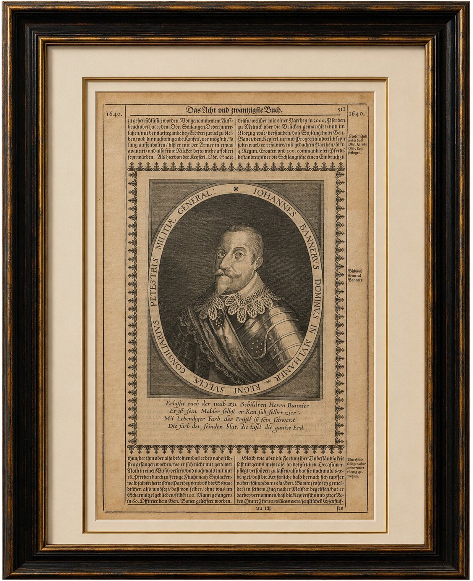 Johann Banér, Swedish General of the Thirty Years’ War, Engraving, 1640