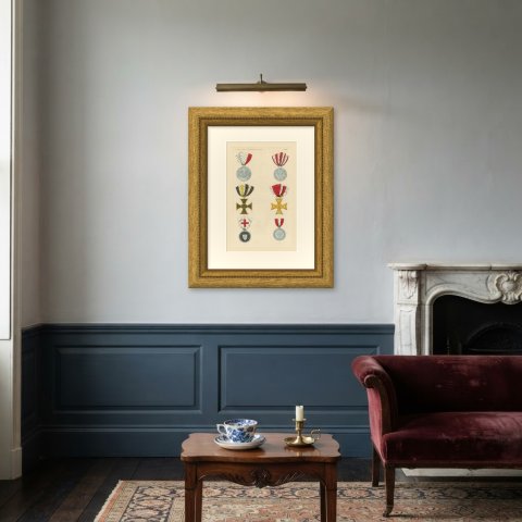 Free Cities and Swiss Confederation Medals, Plate LXXXV, Wahlen, 1844, shown framed on a wall