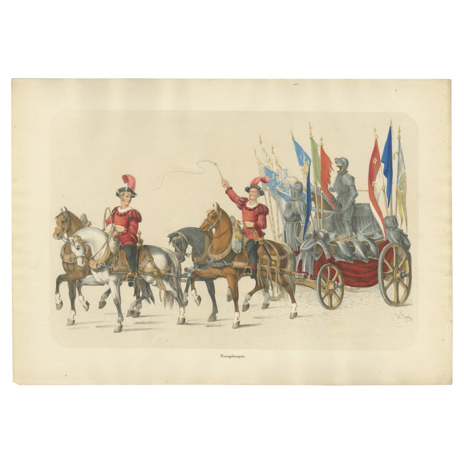Triumphal Chariot, A Grand Display of Conquered Armor and Banners, 1855