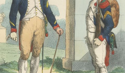 Napoleonic Imperial Guard Chasseurs à Pied Summer Uniform Print c.1843, close-up 2