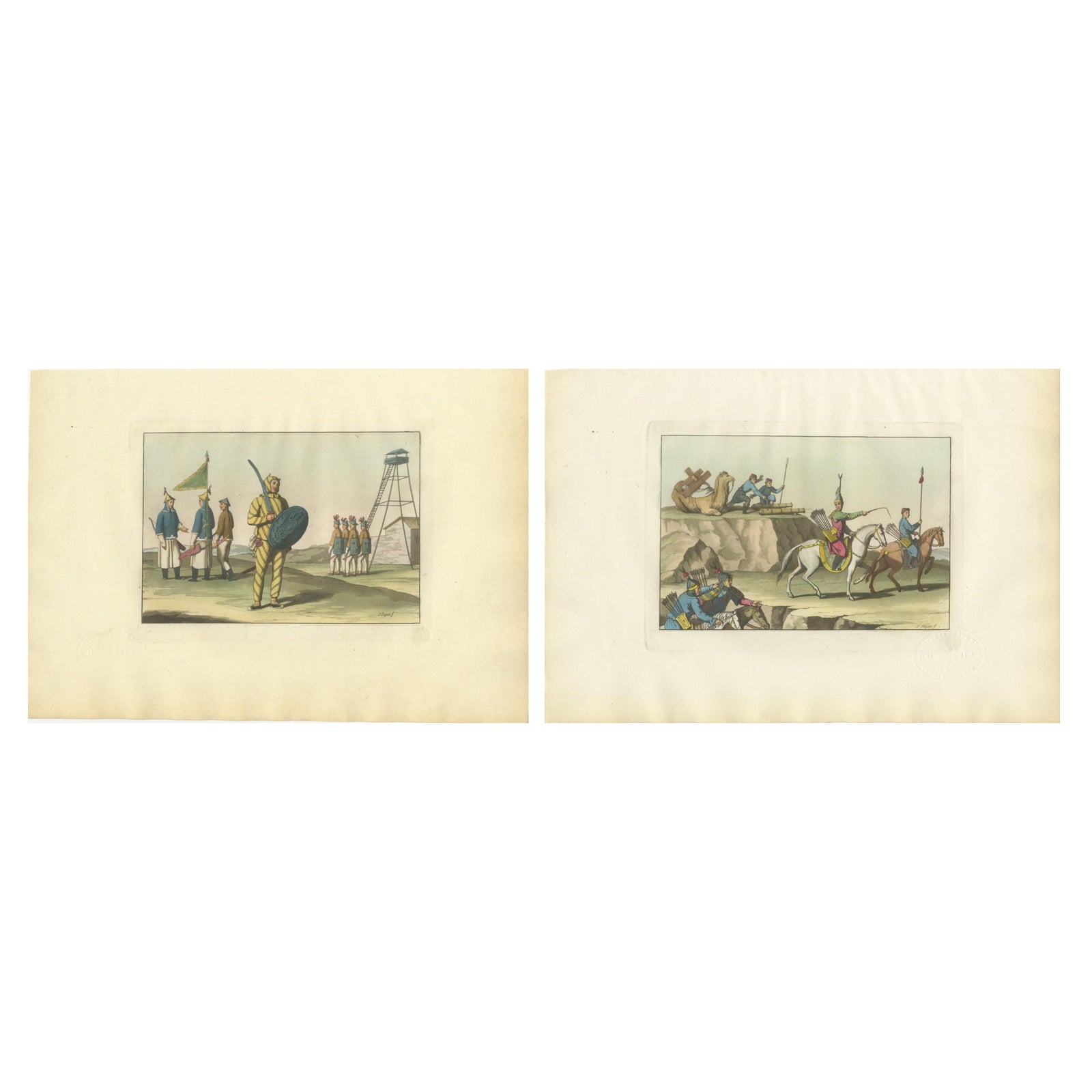 Chinese Infantry and Cavalry, Military Costumes, Ferrario, Florence, 1815