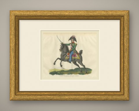 Bernadotte, Crown Prince of Sweden, on a Dark Gray Horse, 1816, shown framed