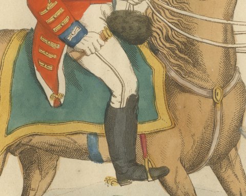 Lord Hill, Lieutenant General, Riding a Pale Chestnut Horse, 1815, close-up 2