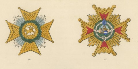Orders of Spain, San Hermenegildo and Isabella the Catholic, Plate XXVII, 1844, close-up 1