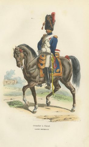 Napoleon Bonaparte Imperial Guard Cavalry Prints by Horace Vernet, 1843, close-up 2