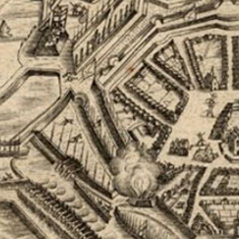 Antique Print of the Siege of Steenwijk, The Netherelands, by Baudartius, 1616, close-up 2
