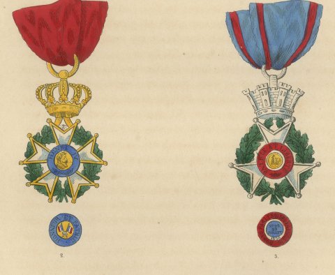 France, Legion of Honor and July 1830 Decorations, Plate XXXI, 1844, close-up 2