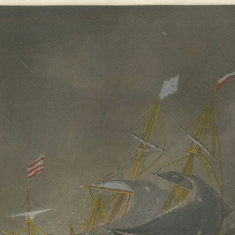 Battle in the North Sea at Calais after Théodore Gudin, c.1845, close-up 3