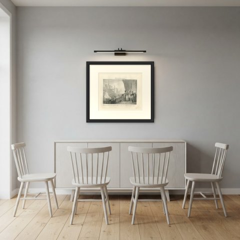 Festival of the Prophet's Birthday, Cairo, Antique Madou Lithograph, 1827, shown framed in a room