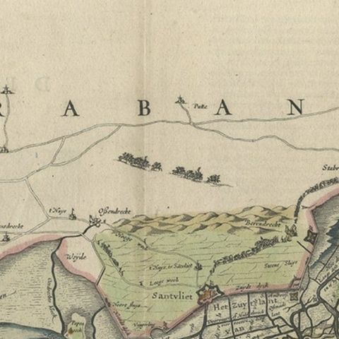 Original Map of the Military Situation After the Dutch Blockade of Antwerp, 1648, close-up 2